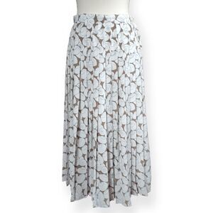 Vintage Serge Nancel Pleated Seashell Midi Skirt Lightweight 44 US 29